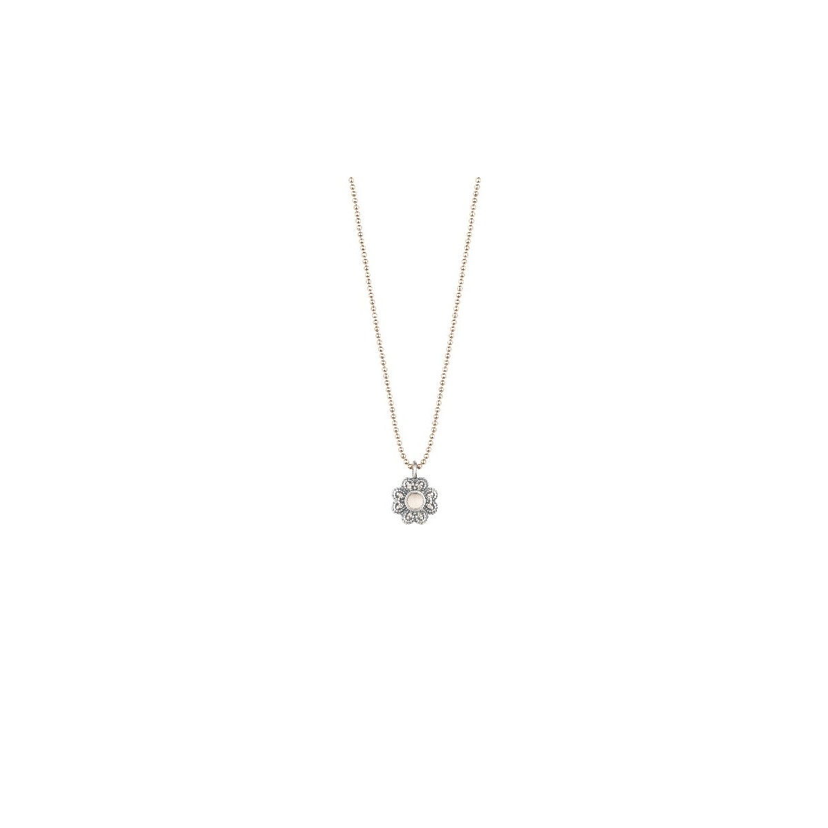 FLOR ROSE QUARTZ SUNFIELD NECKLACE - CL061411/15