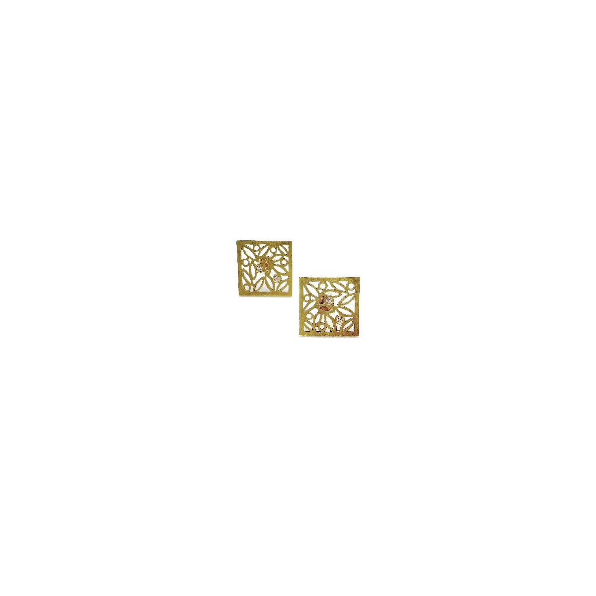 SQUARE LEAVES CLIMENT 1890 EARRINGS - D-2507P3/BR