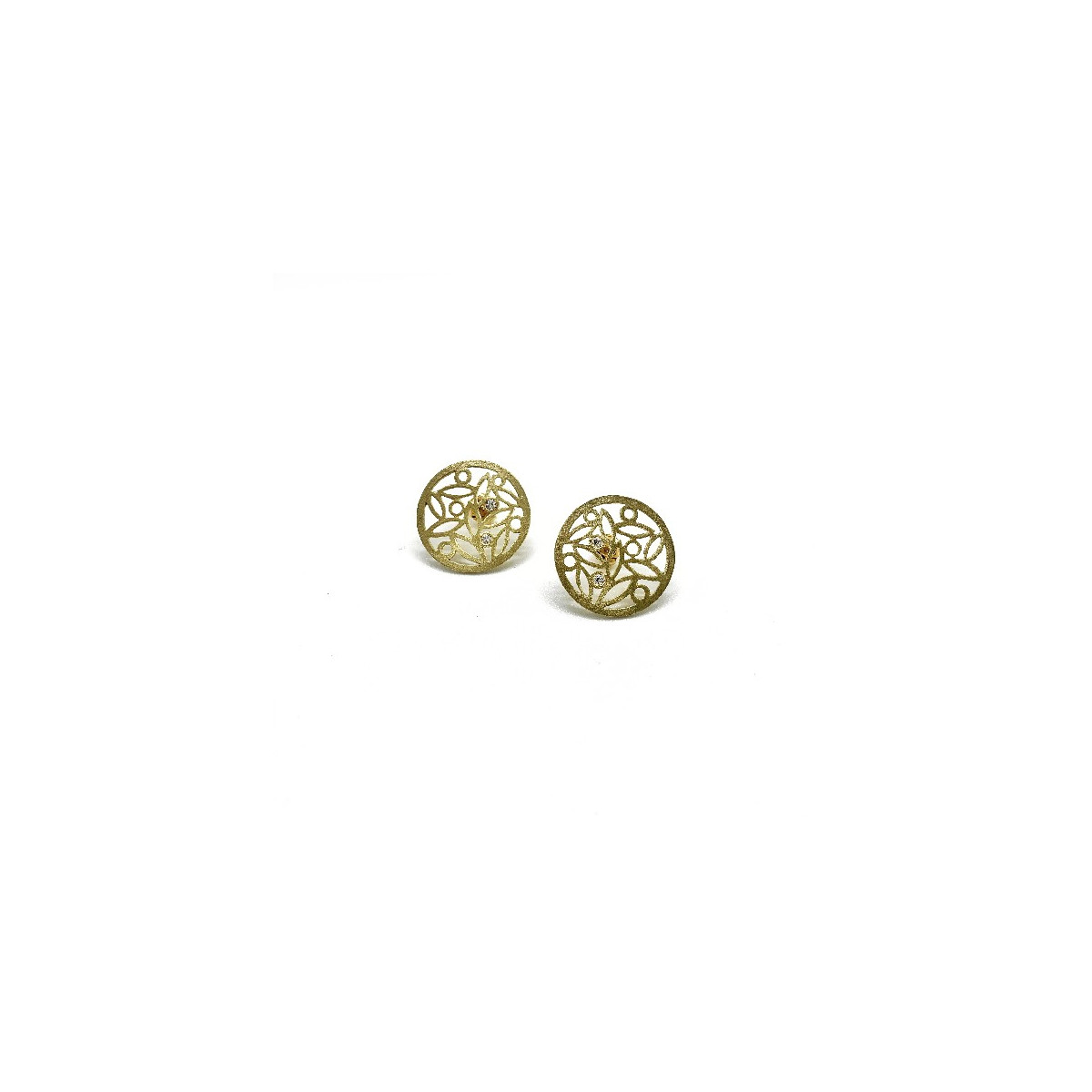 PENDIENTES CLIMENT 1890 HOJAS CÍRCULO - D-2508P3/BR