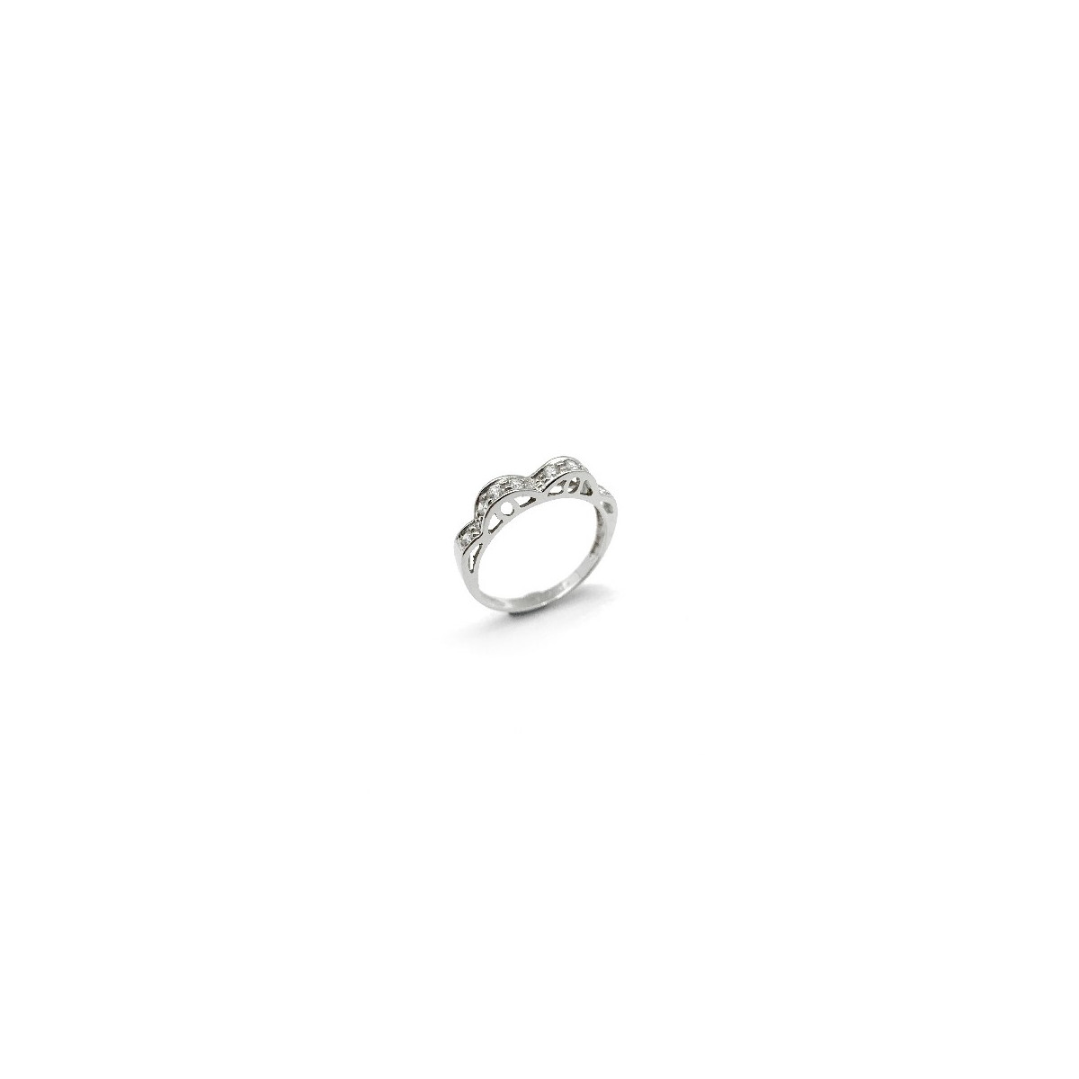 WHITE GOLD RING - SILJOR/OB/ZIR