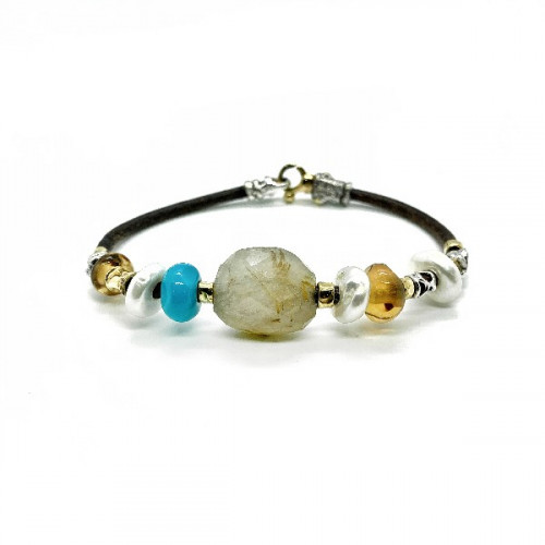 PULSERA MISANI CUARZO RUTILADO - B718