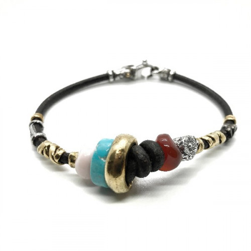 PULSERA MISANI TURQUESA ORO - B691