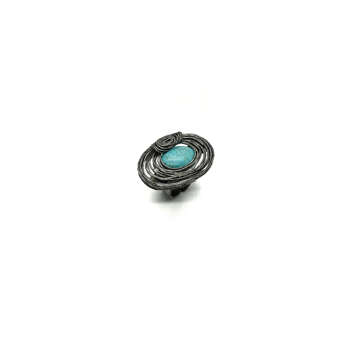 TURQUOISE SILVER ILUMINADA MENDES RING - PAN10392F