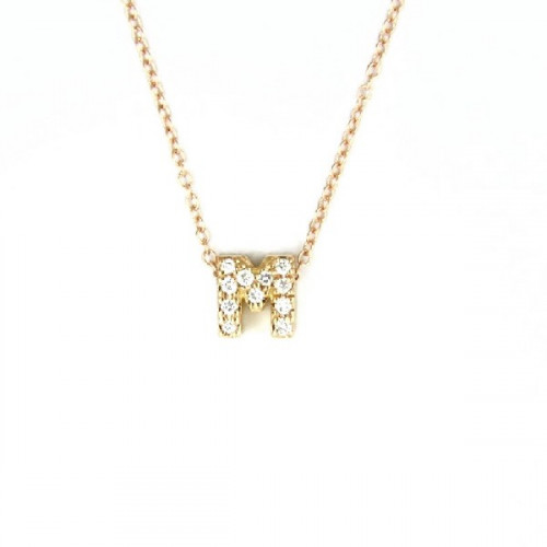 ROSE GOLD DIAMOND M NECKLACE - 4822MRP/001