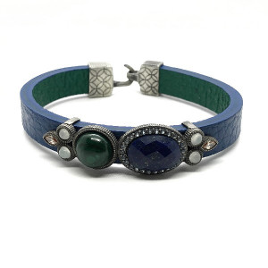 PULSERA SUNFIELD CUERO AZUL - PU061240