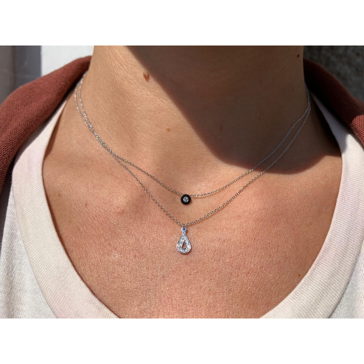COLLAR EKAN ORO BLANCO DIAMANTE - 088073
