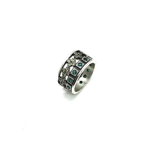 GREEN TOP SILVER RING - AN6423PV