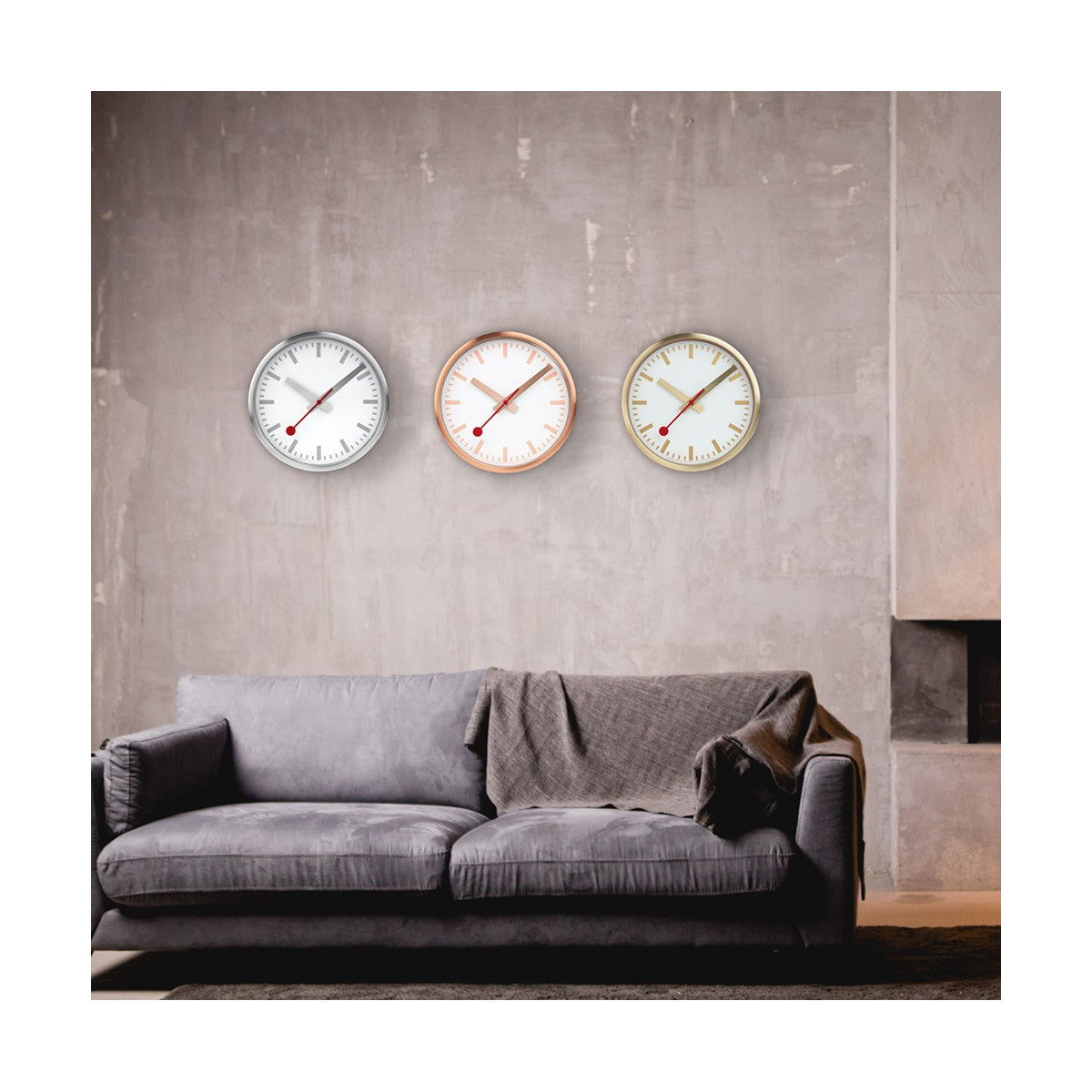 ROSE GOLD WALL CLOCK MONDAINE SBB  - M990CLOCK17SBK