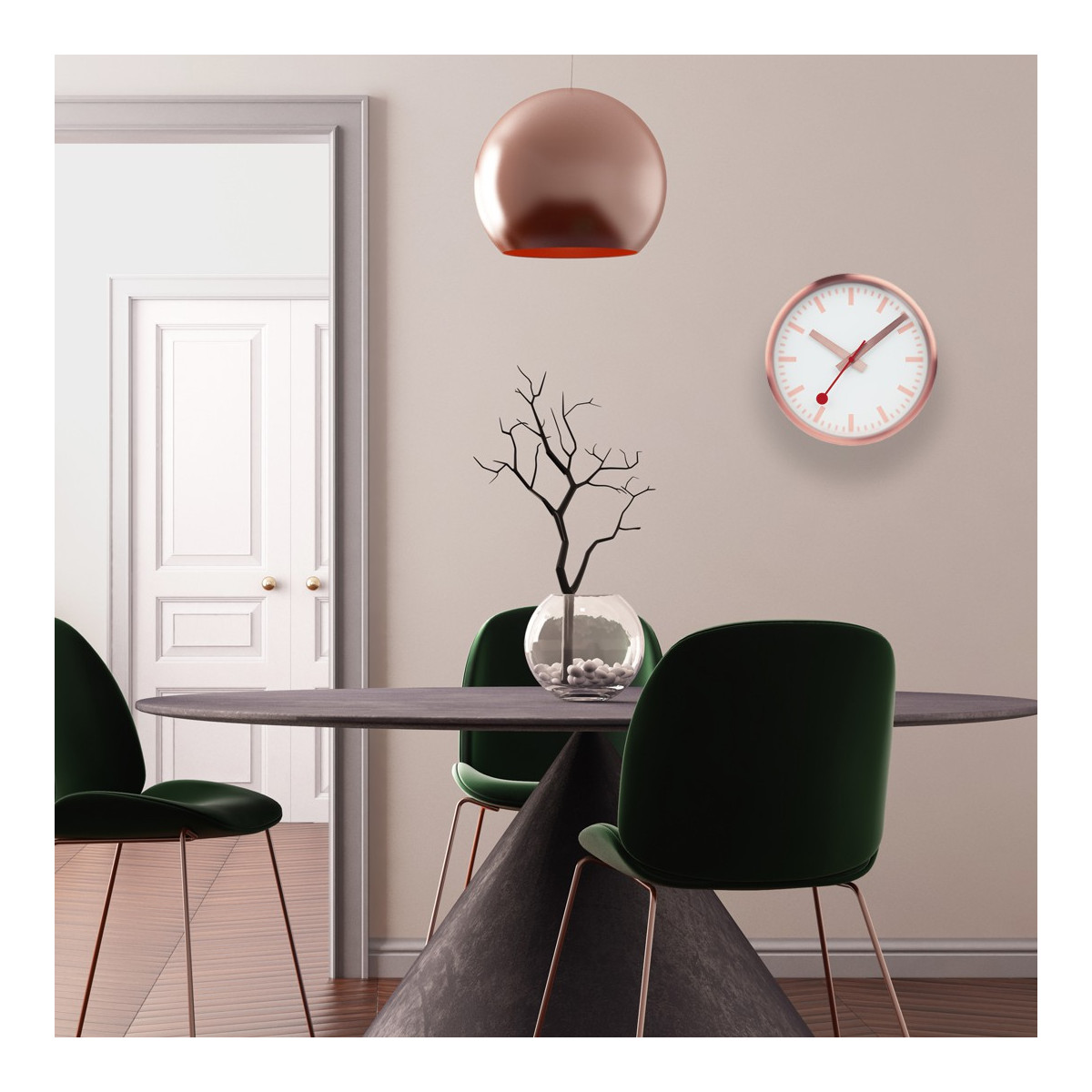 ROSE GOLD WALL CLOCK MONDAINE SBB  - M990CLOCK17SBK