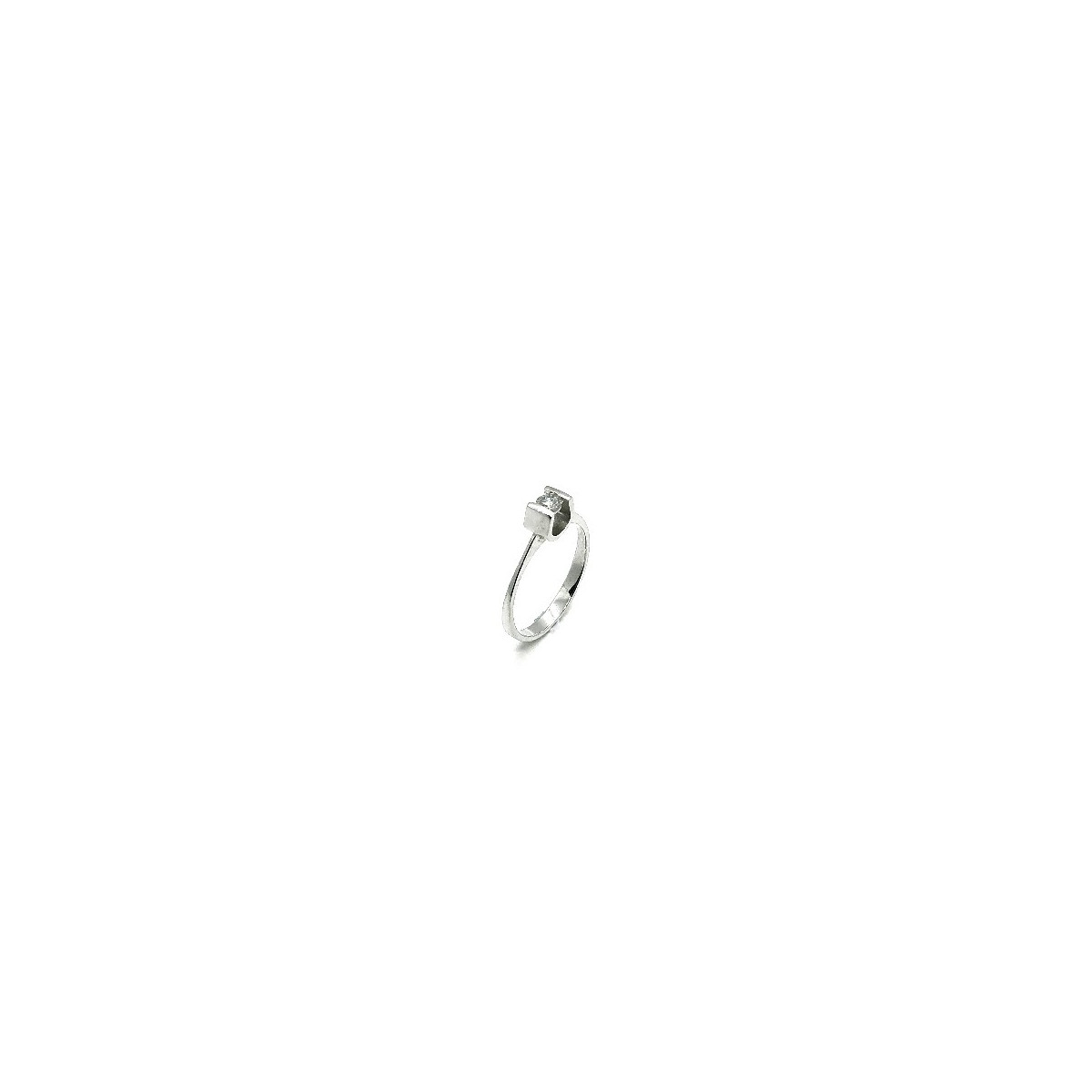 WHITE GOLD SOLITARY CLIMENT 1890 RING - S-247/BR