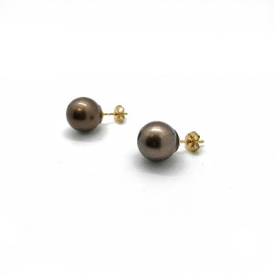 AUSTRALIAN PEARLS CLIMENT 1890  EARRINGS - AUST/CHOCO/12.5