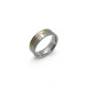 DIAMOND STEEL AND GOLD TENO RING - 068.13P01.D30.55
