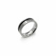 DIAMOND STEEL AND CERAMIC TENO RING - 064.13P01.D30.55