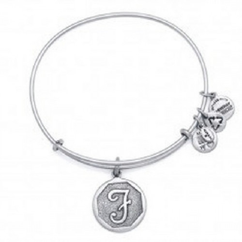 LETTER F PENDAND ALEX AND ANI BRACELET SILVER COLORED - A13EB14FS