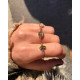 ROSE GOLD SMOKED QUARTZ SUNFIELD RING - AN060651/2