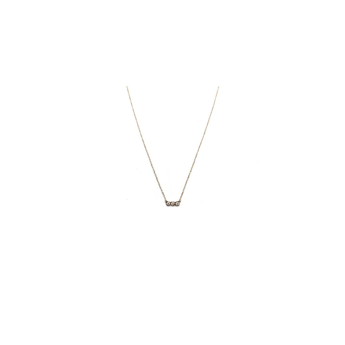 COLLARET EKAN OR ROSA 3 DIAMANTS - 078599