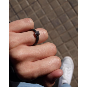 ANILLO OROTECH CERÁMICA Y DIAMANTES NEGROS - AK 6/18