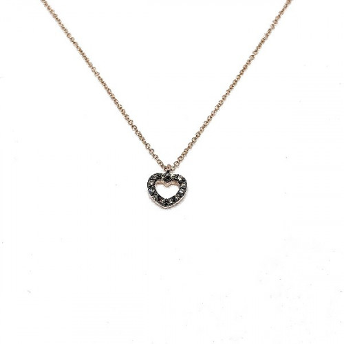 ROSE GOLD HEART DIAMONDS PANOS & SAVAS NECKLACE - N1292