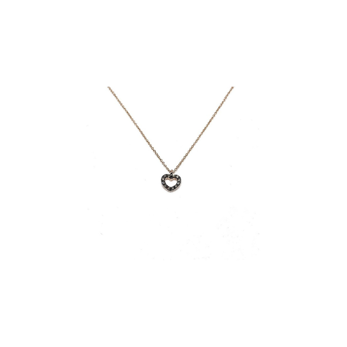 ROSE GOLD HEART DIAMONDS PANOS & SAVAS NECKLACE - N1292