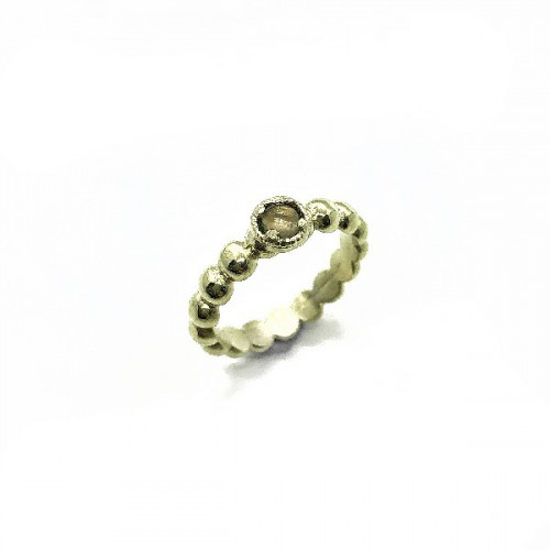 SMOQUED QUARTZ TOP SILVER RING - AN6540XM