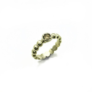 SMOQUED QUARTZ TOP SILVER RING - AN6540XM