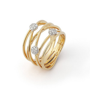 ROSE GOLD AND DIAMONDS RING  - R6481FMKO14