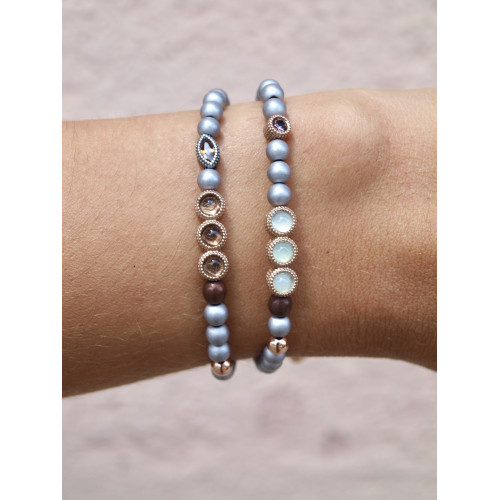 CHALCEDONY HEMATITES SUNFIELD BRACELET - PU061433/2