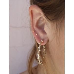 GOLD TOP SILVER EARRINGS - PE6206PXCRI