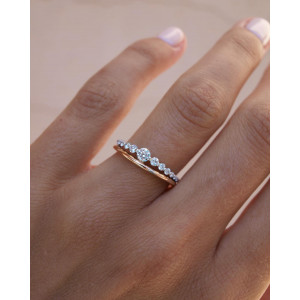 WHITE GOLD DIAMONDS AND ROSE GOLD RING - 487314