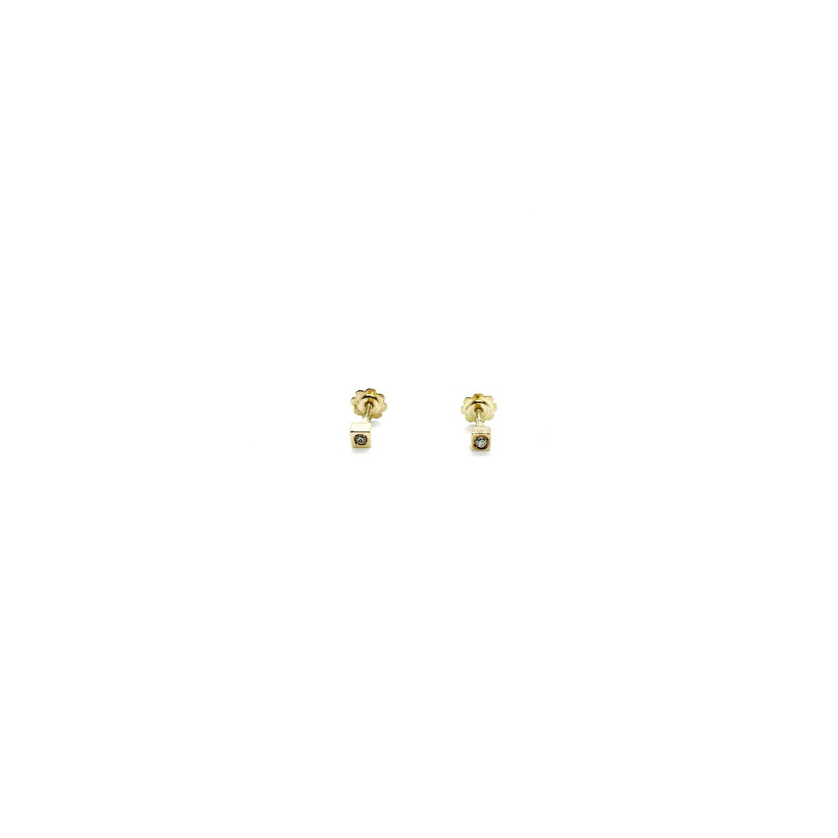 SQUARE CLIMENT 1890 BABY EARRINGS - D-1033R/ZIRCON