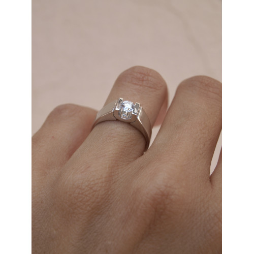 ANILLO CLIMENT 1890  SOLITARIO ORO BLANCO - S-2531/BR