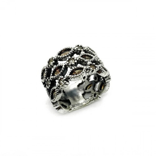 BROWN TOP SILVER RING - AN6015P3M