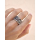 BROWN TOP SILVER RING - AN6015P3M