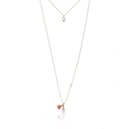 ROSE QUARTZ SUNFIELD NECKLACE - CL062761